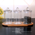 Hot sale 10oz empty food glass storage container jars with sealed glass lid